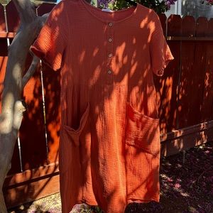 Knee Length Burnt Orange Dress